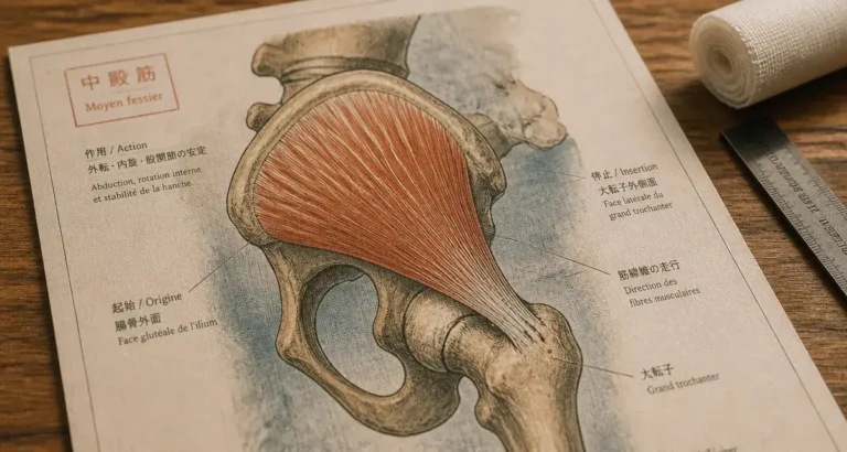 Anatomie du moyen fessier : vue du bassin et de la stabilisation