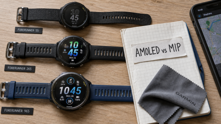 Comparatif Garmin Forerunner : montres 55 265 965 sur table