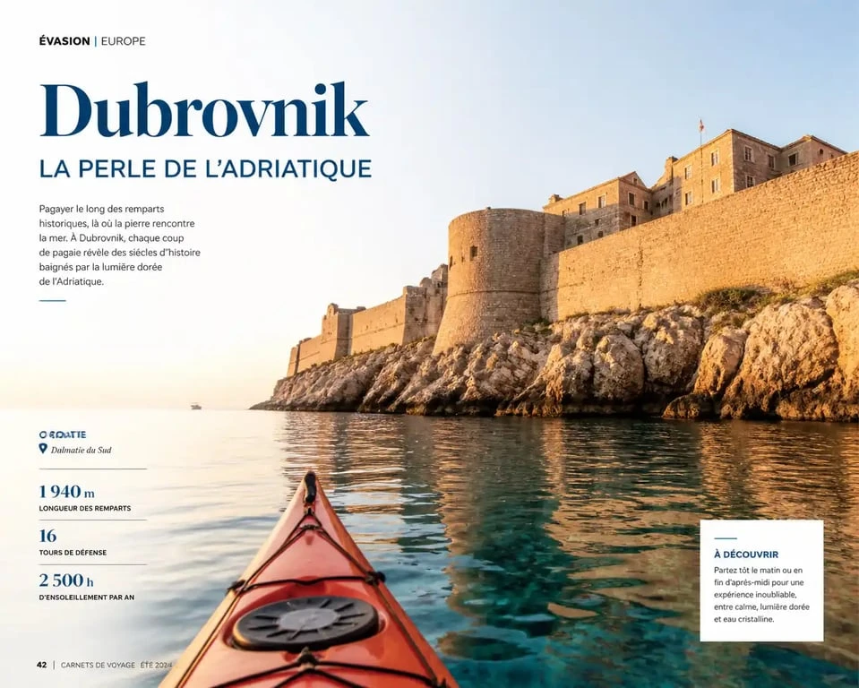 Kayak à Dubrovnik au pied des remparts historiques de la vieille ville