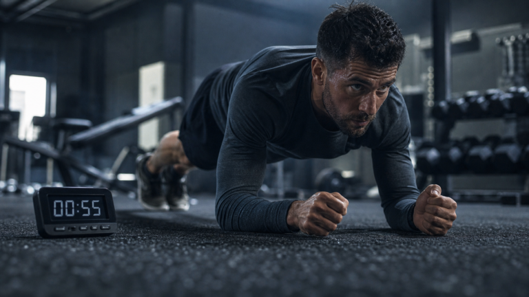 Gainage combien de temps : tenir le gainage frontal 55 s sans se blesser