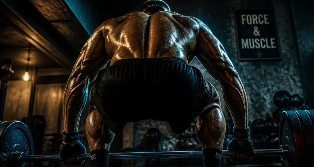 homme plus muscle du monde : force et hypertrophie, athlète strongman en salle