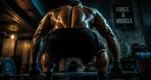 homme plus muscle du monde : force et hypertrophie, athlète strongman en salle