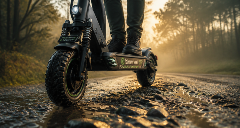 isinwheel avis trottinette électrique sur route humide