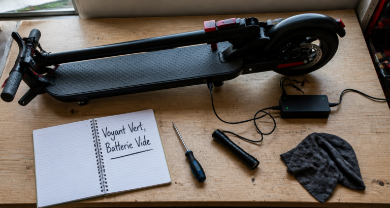 le chargeur de ma trottinette reste vert sur bureau