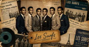 Les Surfs posent en studio années 60