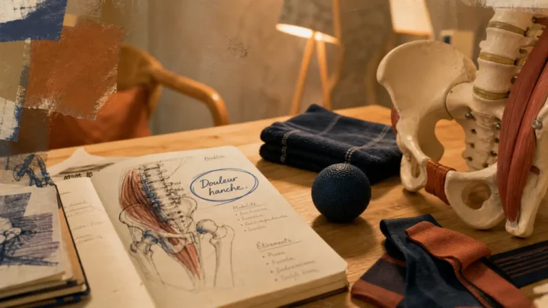 Douleur à la hanche : causes mécaniques, signaux d’alerte et solutions de soulagement Douleur a la hanche : massage et kinésithérapie, schéma et carnet médical