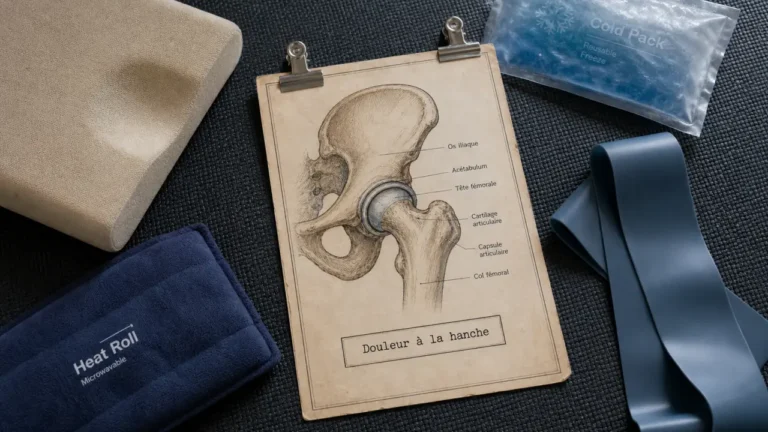 Douleur à la hanche : causes mécaniques, signaux d’alerte et solutions de soulagement Douleur a la hanche : schéma hanche et kit de soulagement