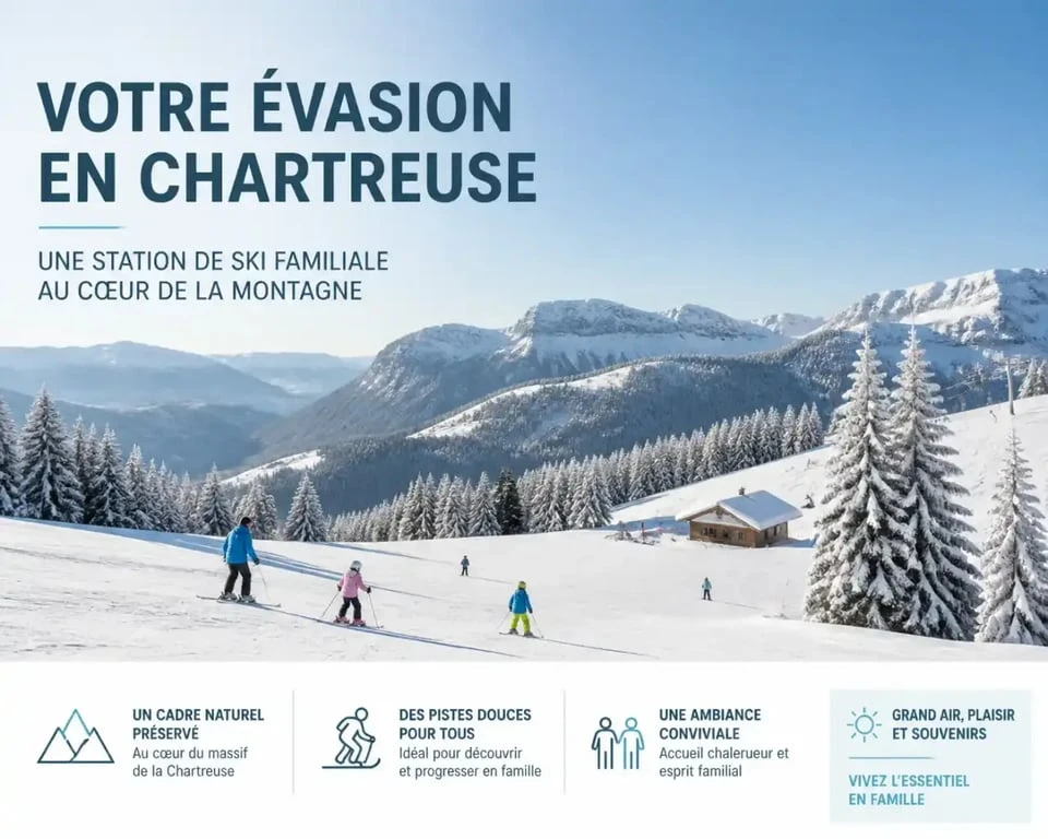 Vue panoramique de la station de ski alpin Saint-Hugues-les-Égaux en hiver