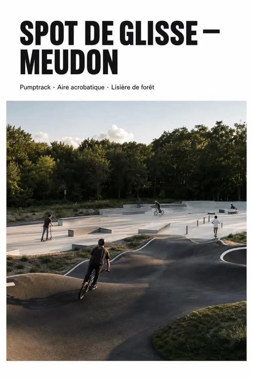 Skate park meudon au complexe sportif Marcel Bec, dans un cadre boisé