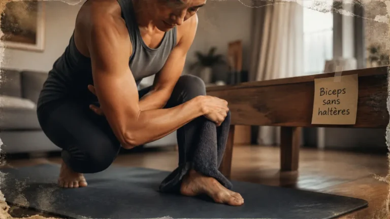 3 exercices pour muscler les biceps sans matériel et éviter les erreurs qui freinent vos bras Exercice biceps sans matériel : serviette au sol pour muscler les biceps