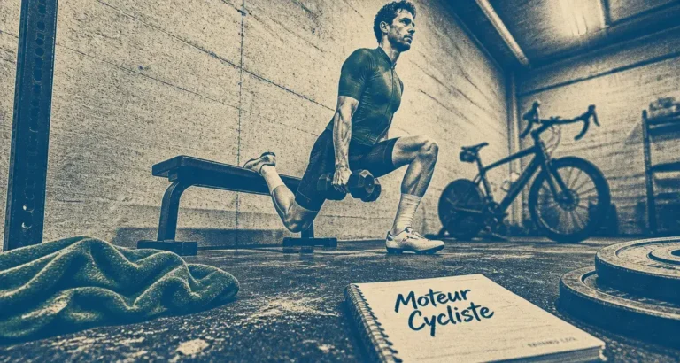 Musculation et cyclisme : gagner en puissance sans sacrifier sa légèreté Musculation et cyclisme : squat bulgare sur banc, puissance cycliste