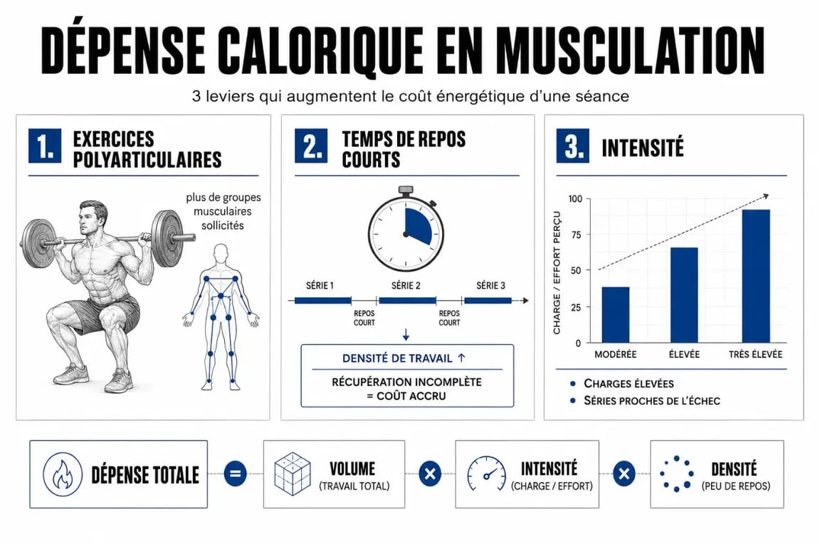 Facteurs clés pour augmenter la dépense calorique lors d'une séance de musculation