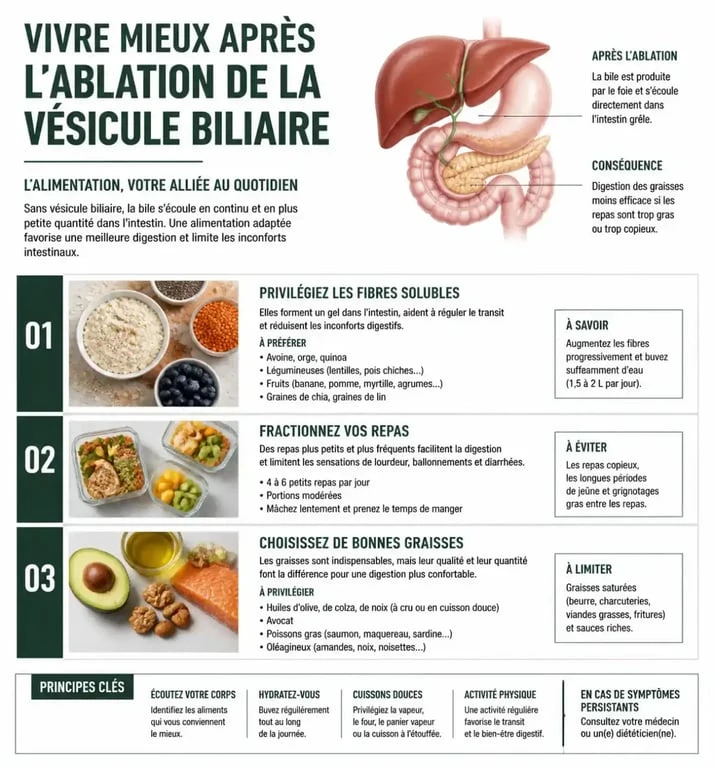 Conseils nutritionnels pour la perte de poids après une ablation de la vésicule biliaire