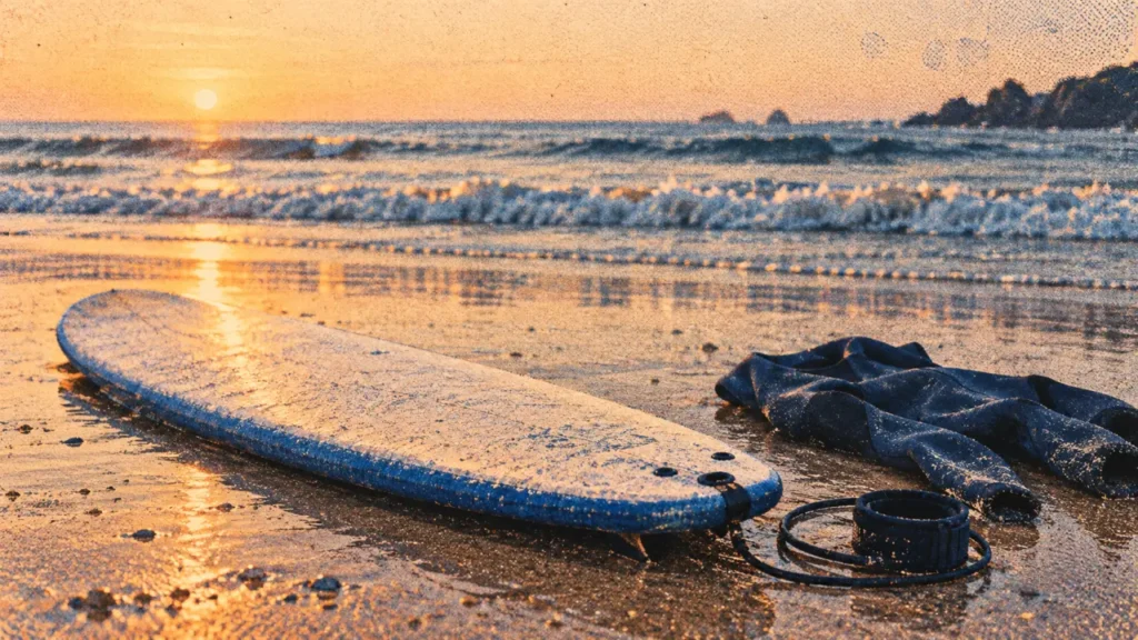 Planche de surf débutant stable et volumineuse sur sable