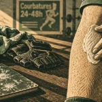 Courbatures musculation : crème sur mollet après entraînement