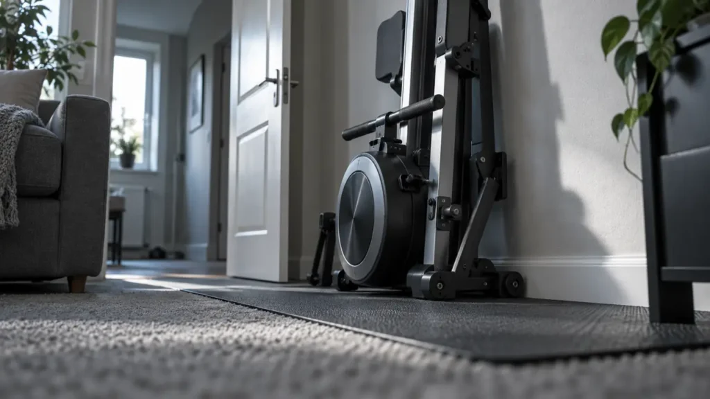 Meilleur rameur pliable replié, compact en appartement