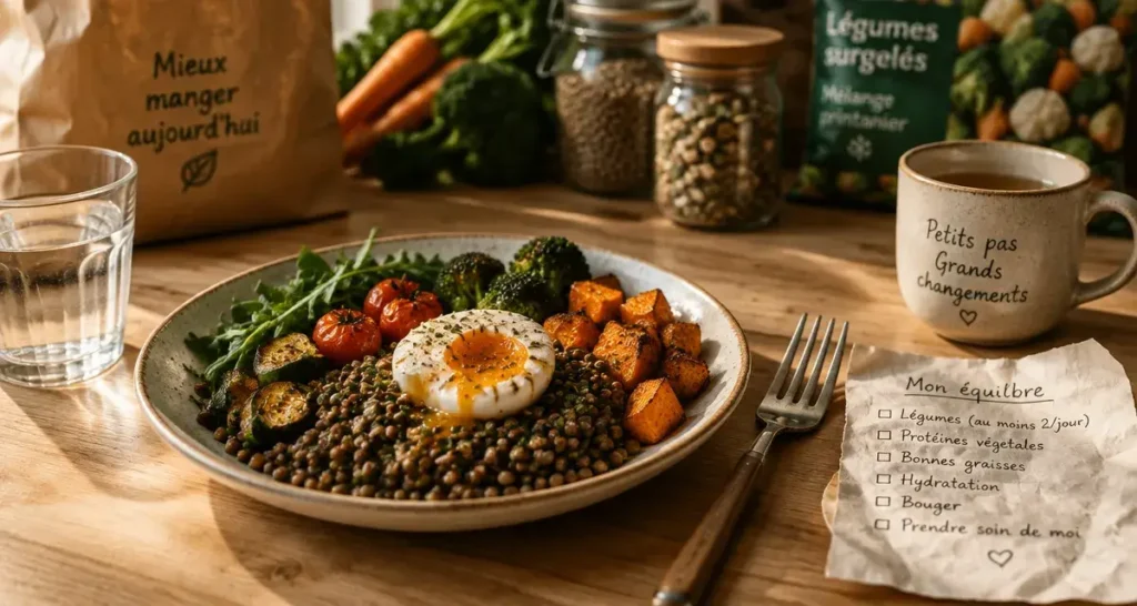 Rééquilibrage alimentaire perte de poids : assiette pour retrouver la satiété